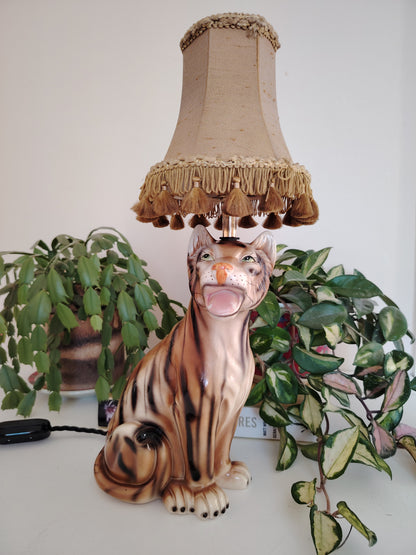 Upcycled Vintage Tiger lamp