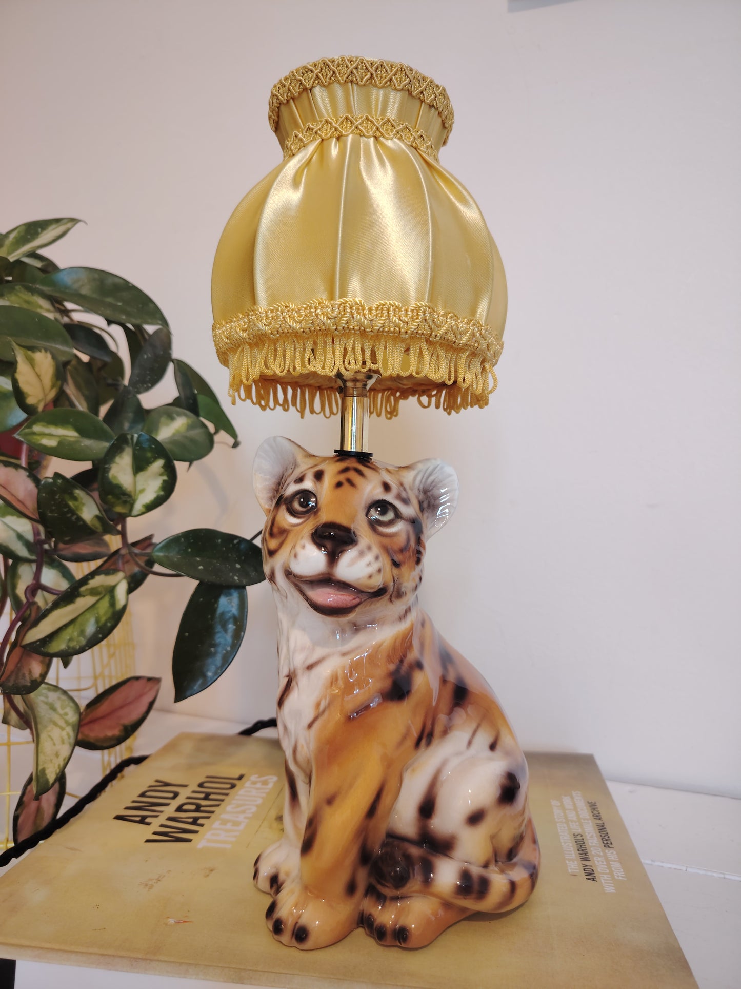 Upcycled Mid-Century Small Tiger Cub Lamp