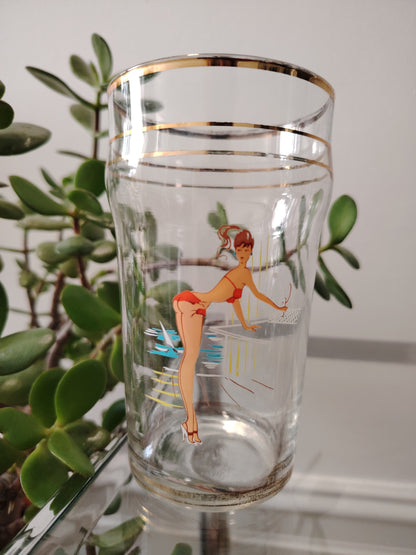 Vintage Pin up Pint Glass