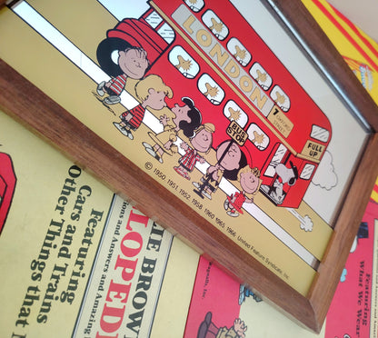 Rare Vintage 1960's Snoopy London Bus Picture Mirror