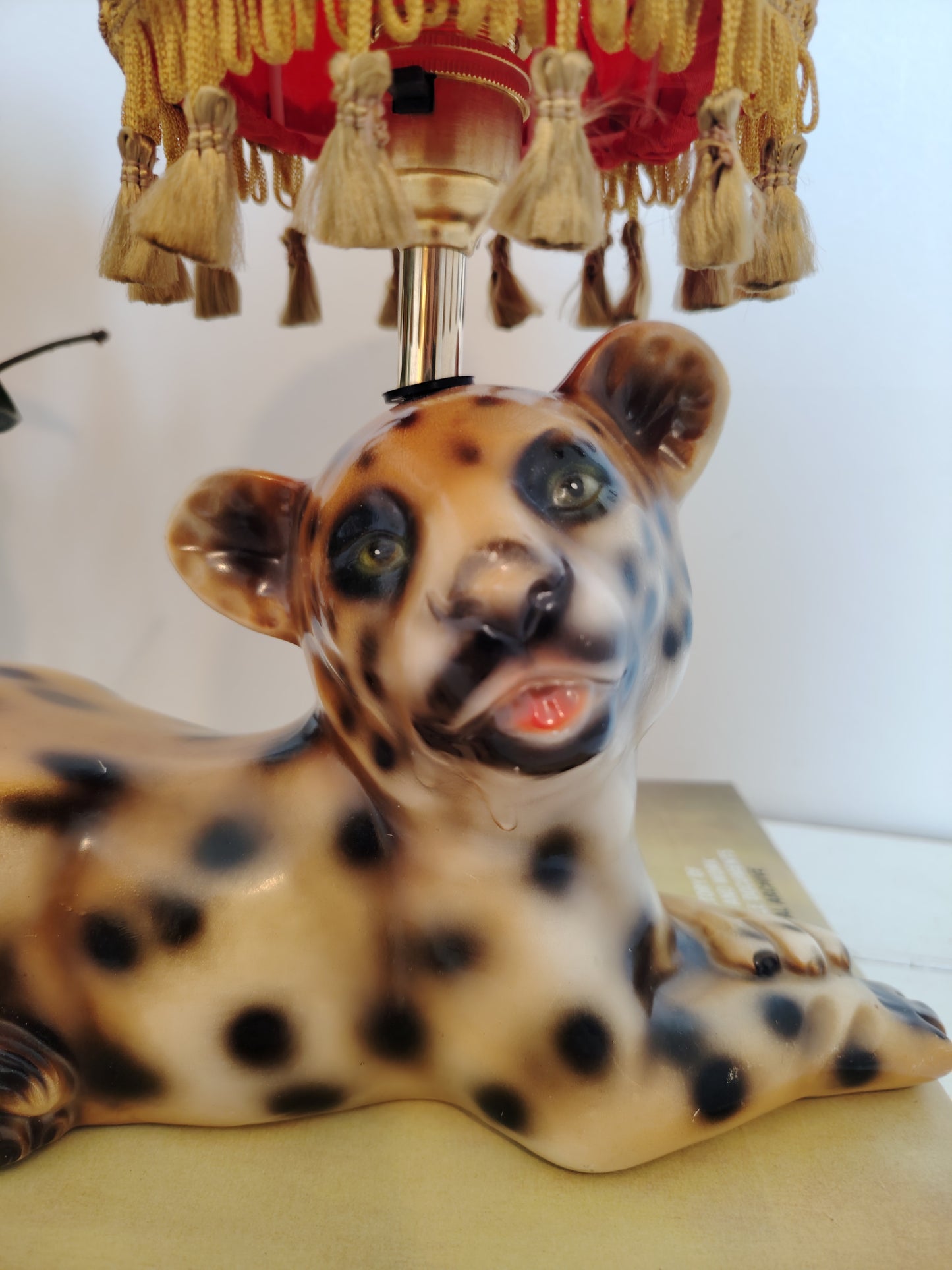Upcycled Lying Leopard Cub Lamp