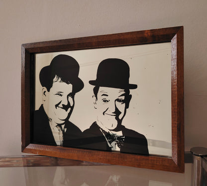 Vintage Laurel and Hardy Picture Mirror