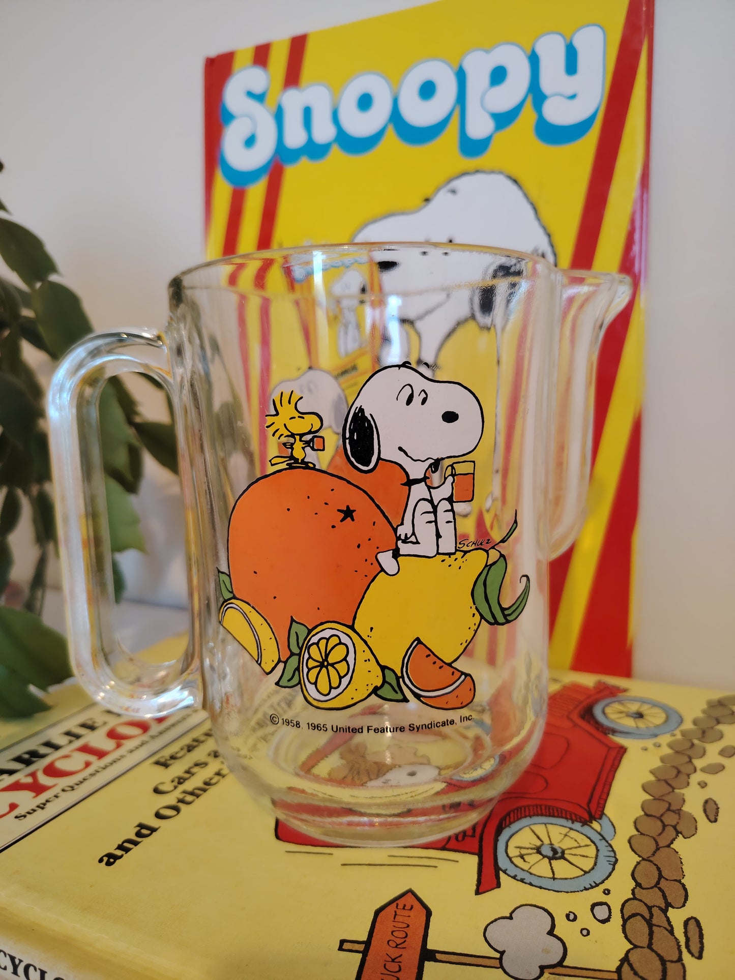 Vintage Snoopy Glass Jug