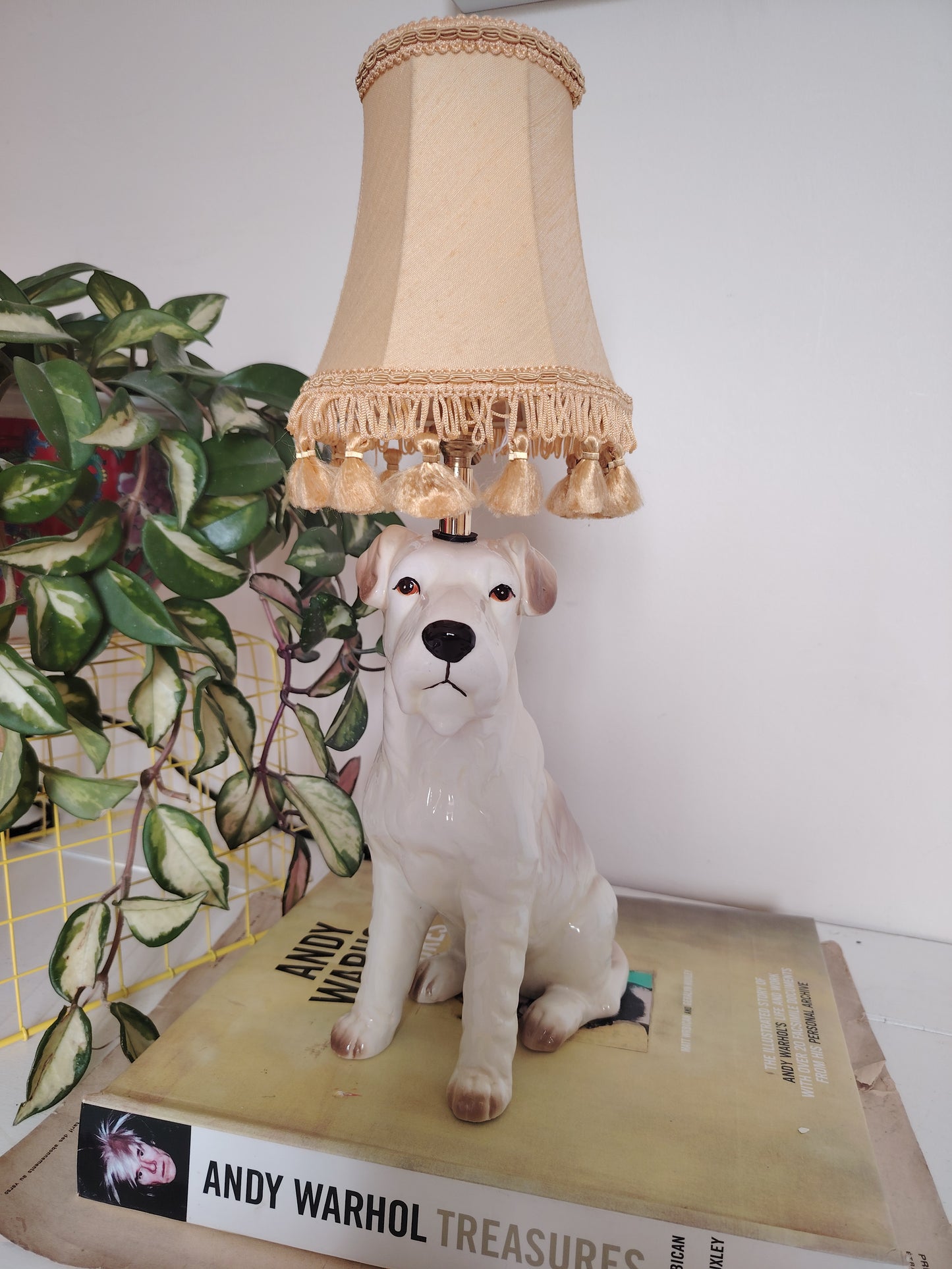 Vintage Upcycled Terrier Lamp