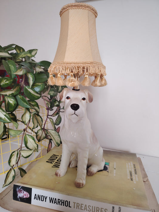 Vintage Upcycled Terrier Lamp
