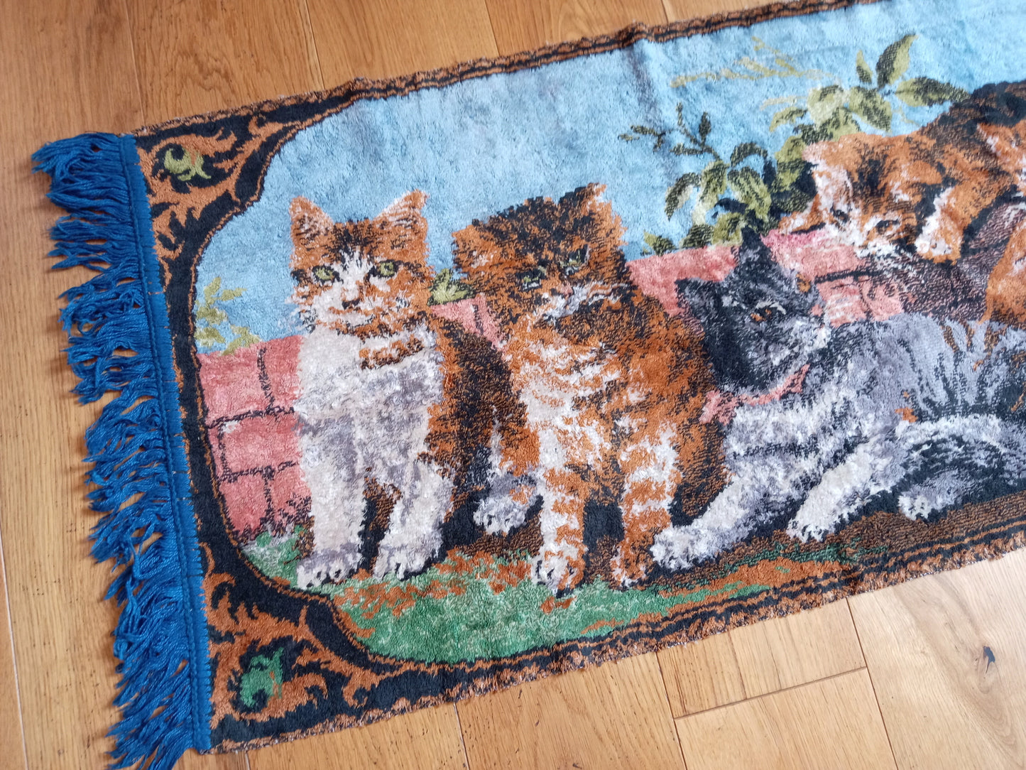 Vintage Cat Tapestry Small Rug/ Wall Hanging