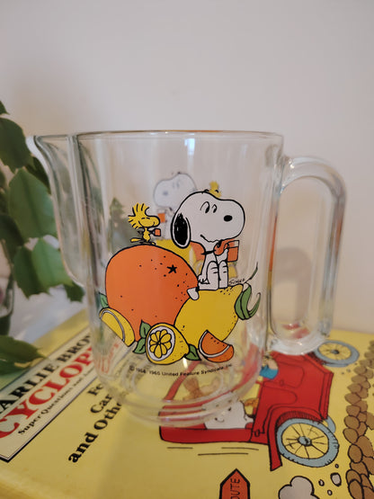 Vintage Snoopy Glass Jug