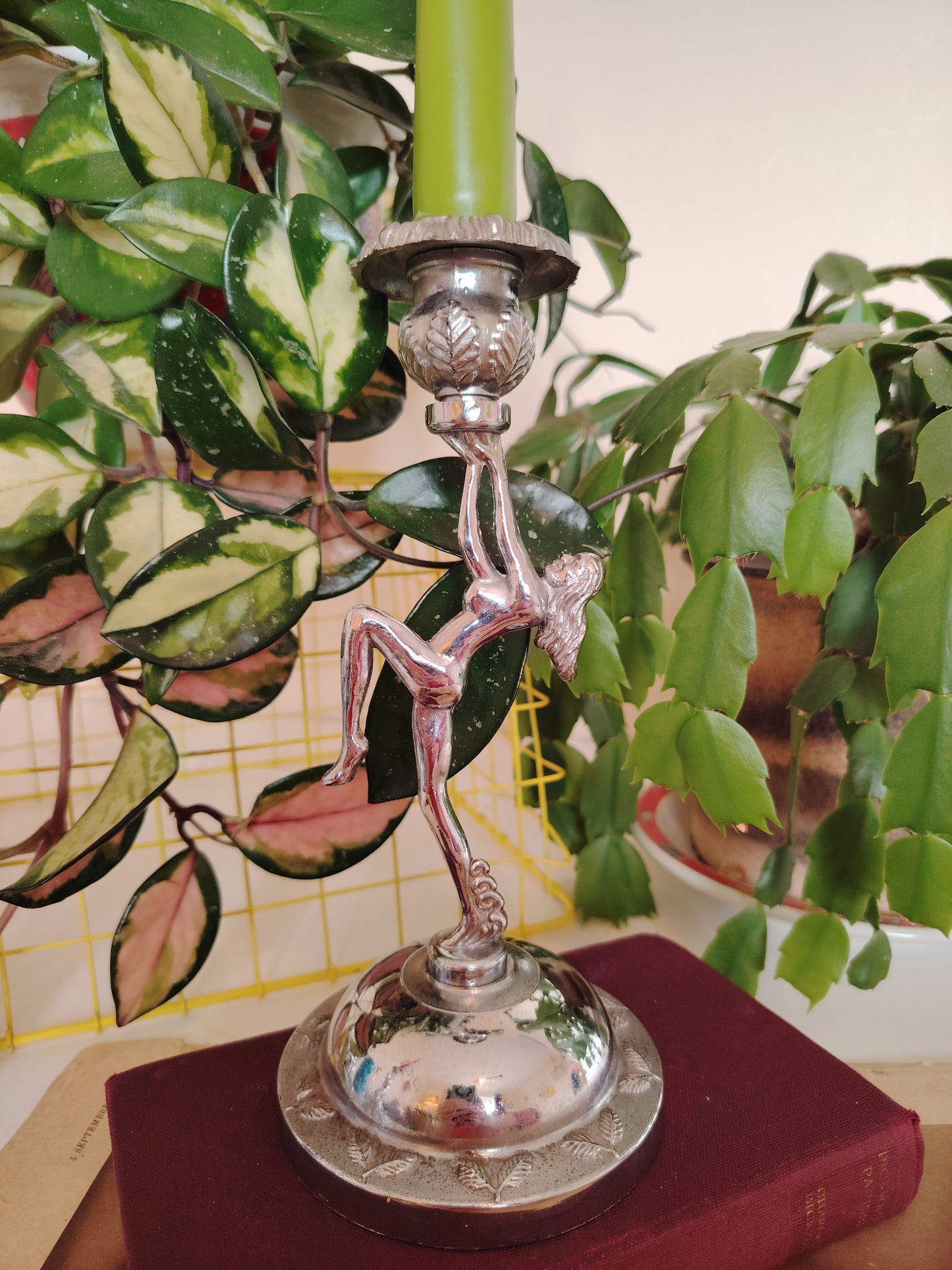 Art Deco Style Chrome Nude Lady Candle Holder (Listing for 1)