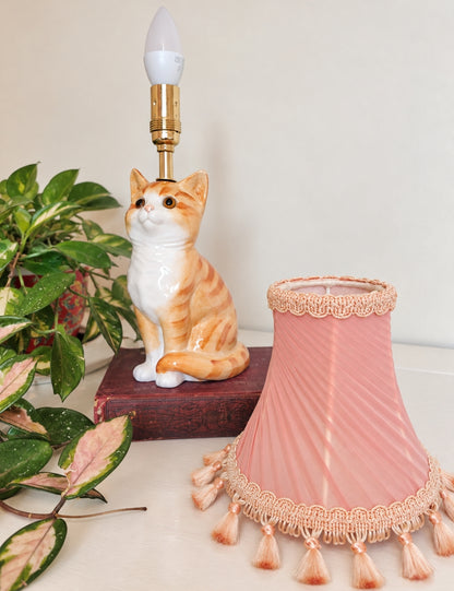 Vintage Reworked Small Ginger Cat Lamp 🐈💕