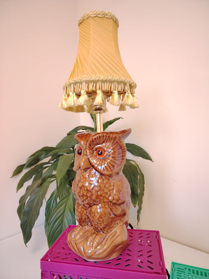 Upcycled Vintage Owl Lamp