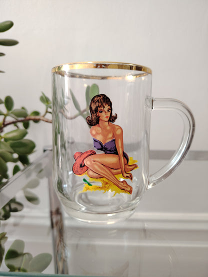 Vintage 60's Peep Show Nude Pint Glass
