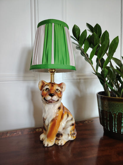 Reworked Mid-Century Small Tiger Cub Lamp Green shade