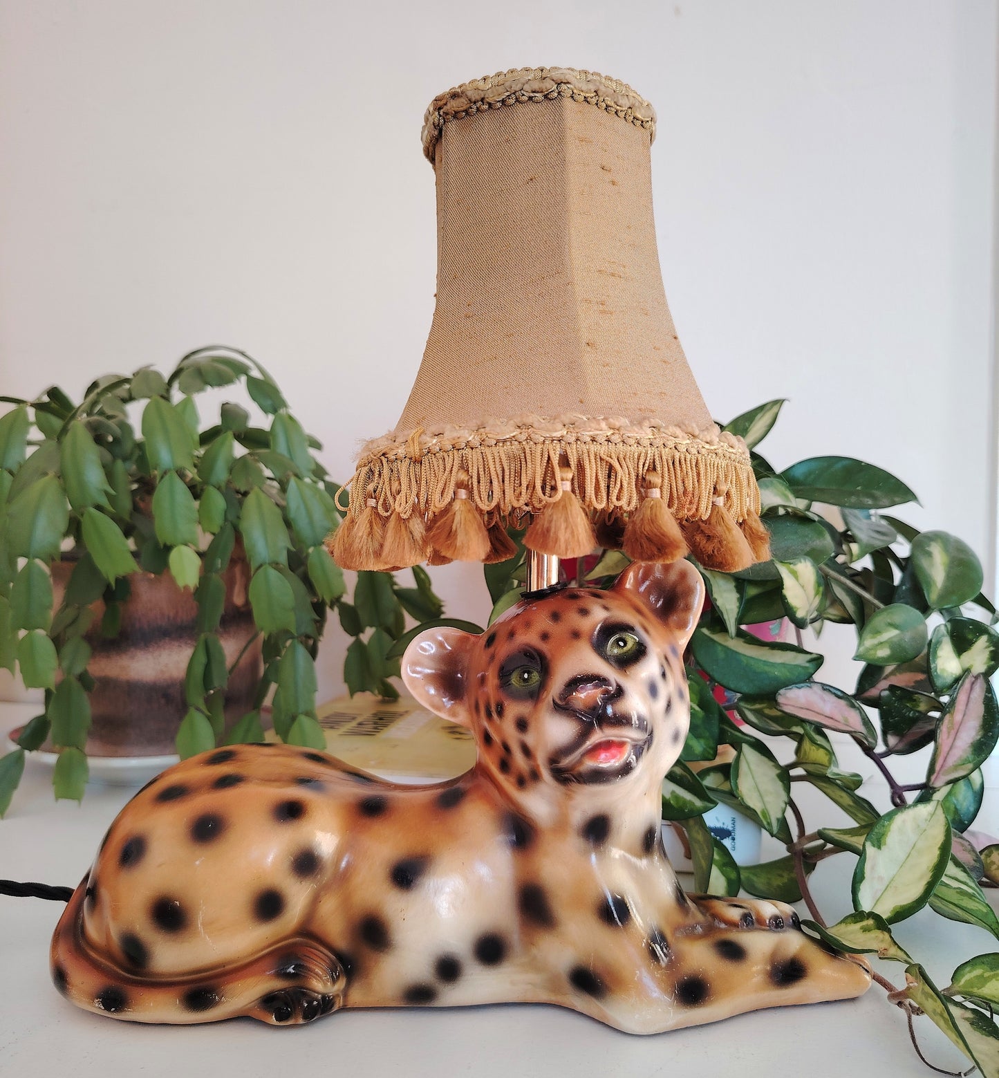 Upcycled Leopard Cub Lamp