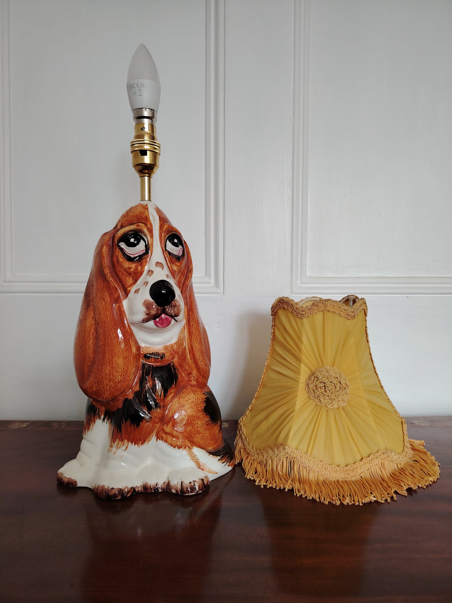 Vintage Large Reworked Bassett Hound Lamp