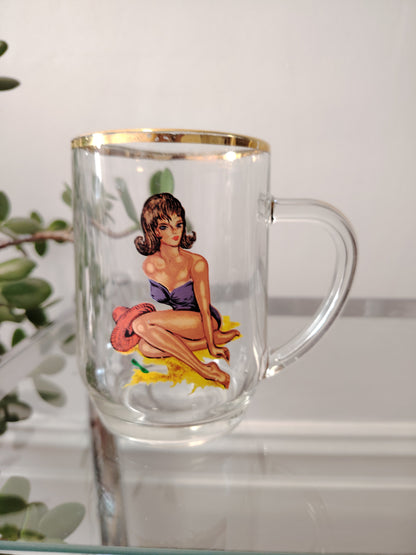 Vintage 60's Peep Show Nude Pint Glass