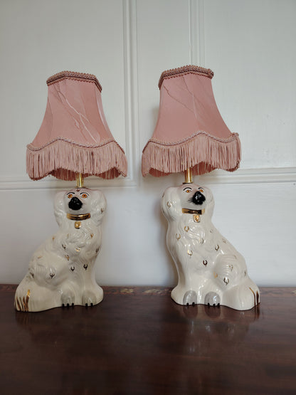 Pair of Vintage Reworked Beswick Pot Dog Lamps