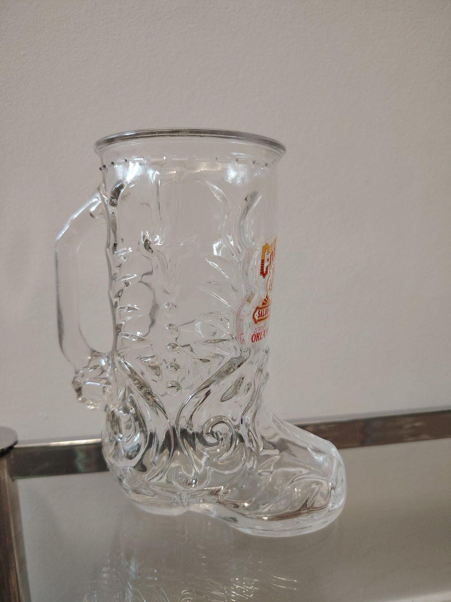 Vintage 80's Cheyenne Saloon Cowboy Boot Glass