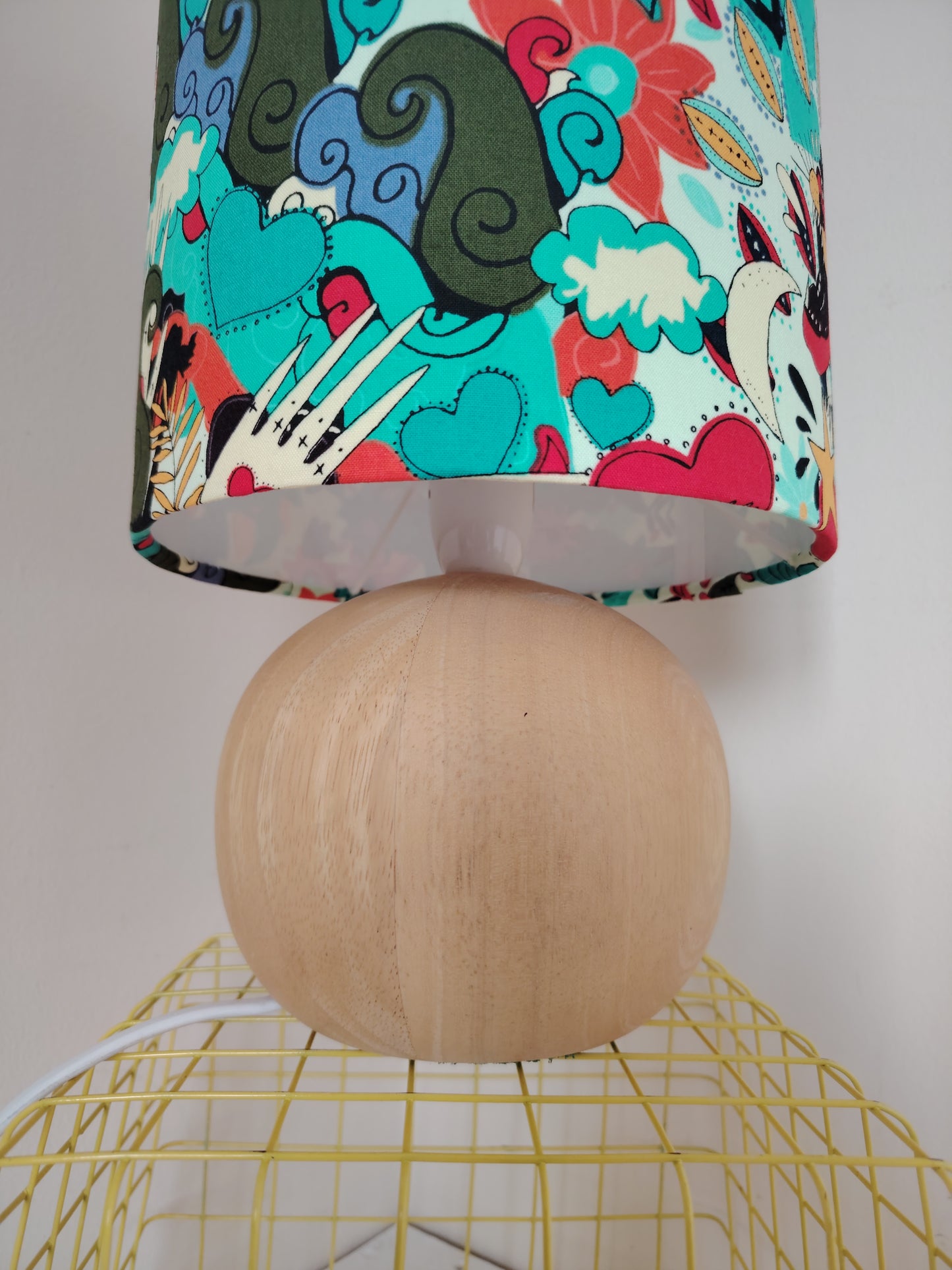Vintage 70's Wooden Ball Lamp