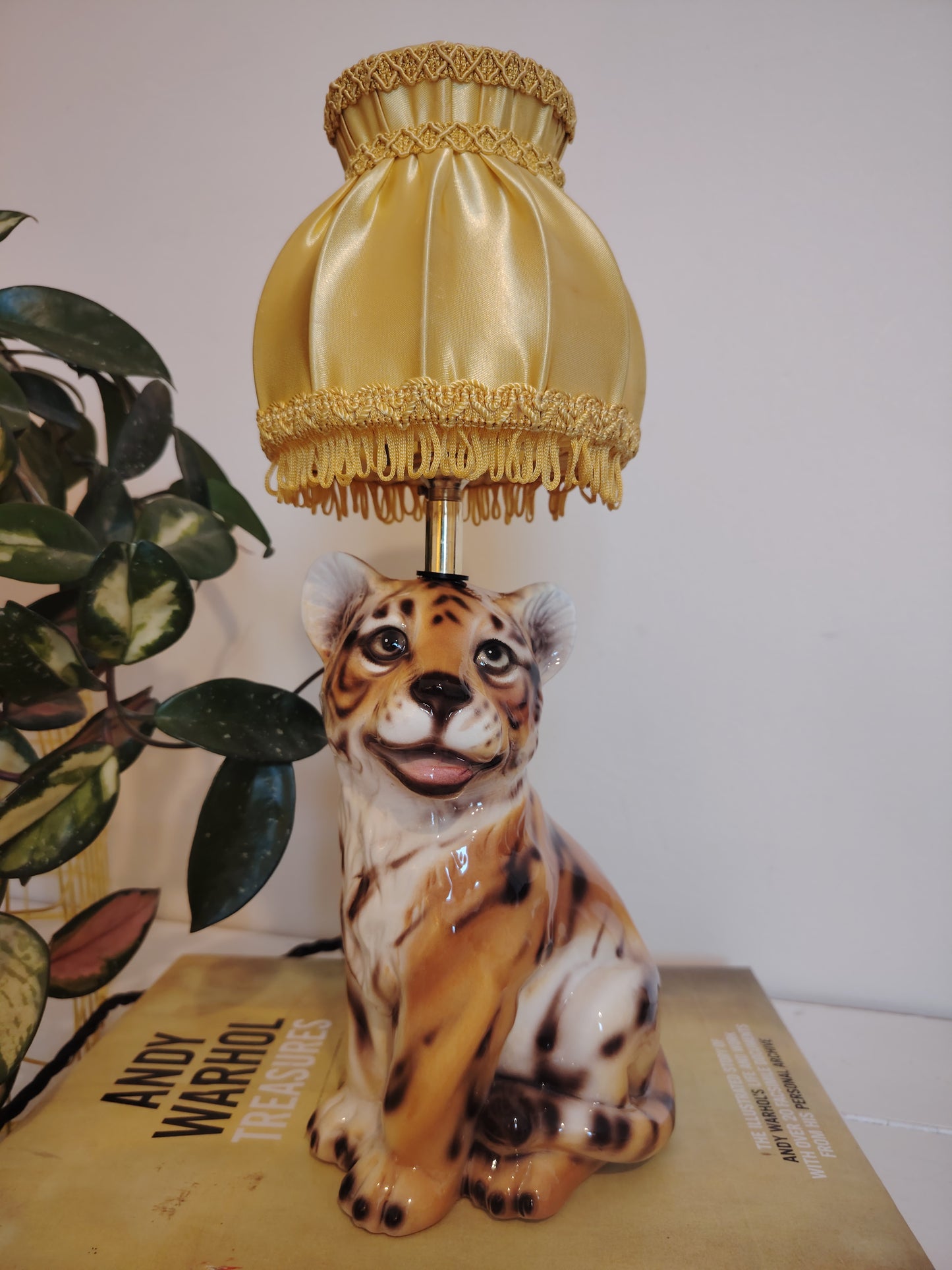 Upcycled Mid-Century Small Tiger Cub Lamp