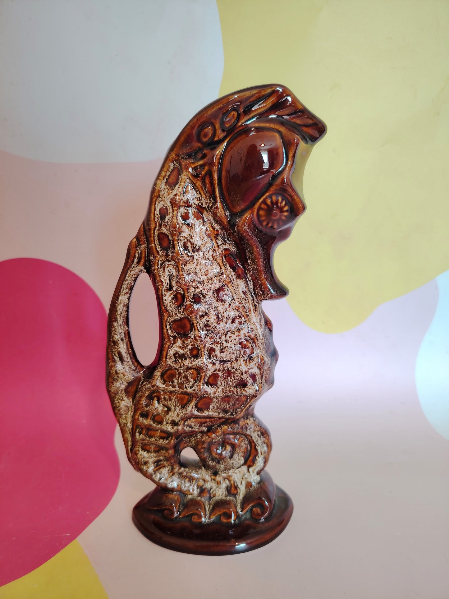 Vintage 70's Fosters Pottery Seahorse Glug Jug