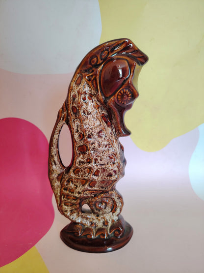 Vintage 70's Fosters Pottery Seahorse Glug Jug