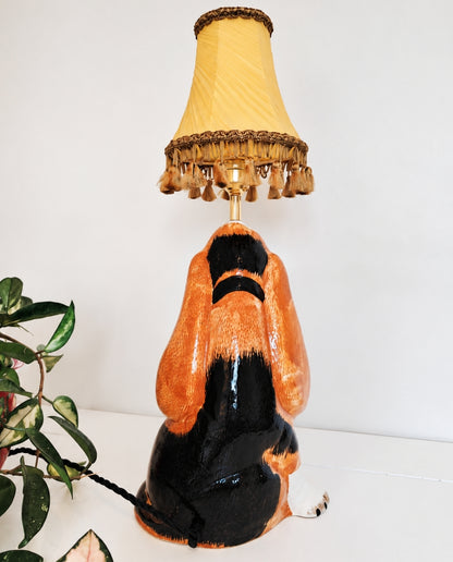 Vintage Large Reworked Bassett Hound Lamp