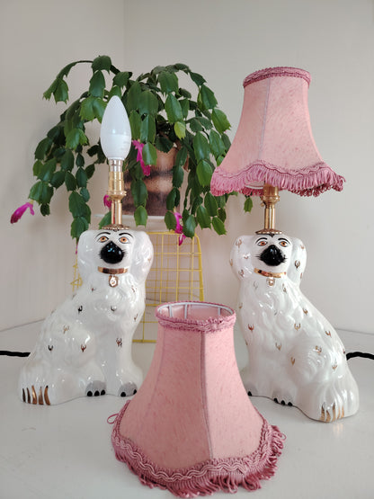 Pair of Antique Wally Dog upcycled lamps