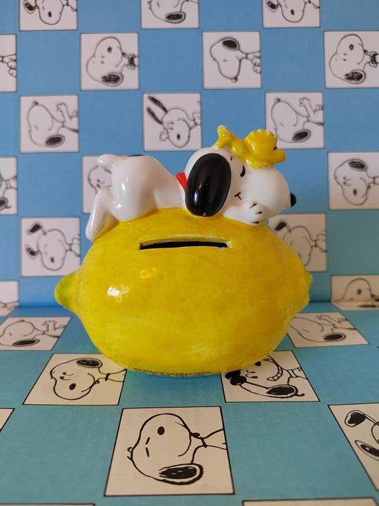 Vintage 1960's Snoopy Lemon Money Box