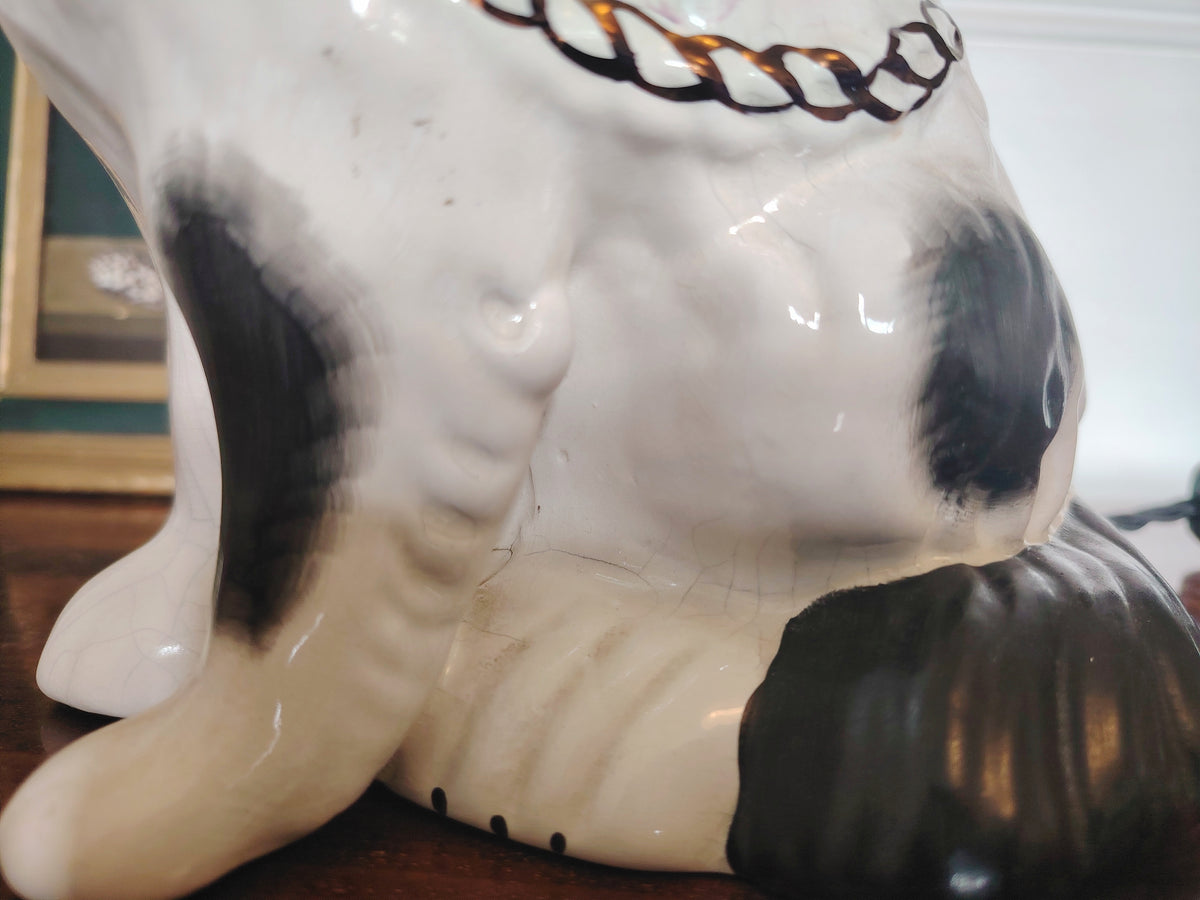Pair of Vintage Reworked Pot Dog Lamps