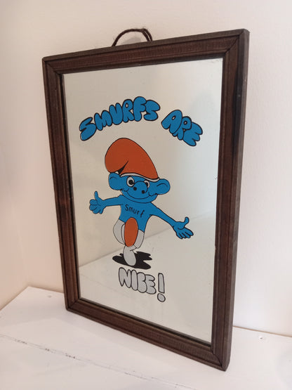 Vintage Smurf Picture mirror