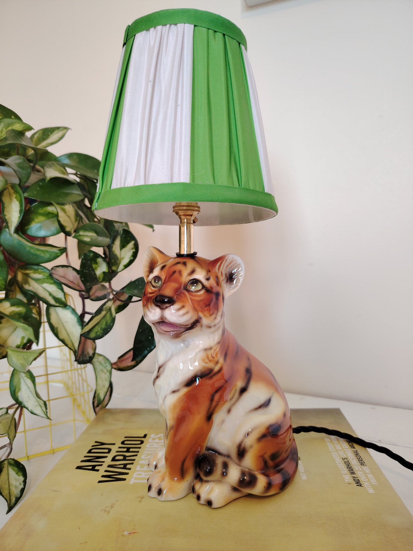 Upcycled Mid-Century Small Tiger Cub Lamp