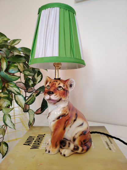 Upcycled Mid-Century Small Tiger Cub Lamp