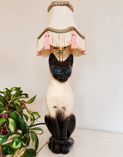 Vintage Reworked Tall Siamese Cat Lamp 💕