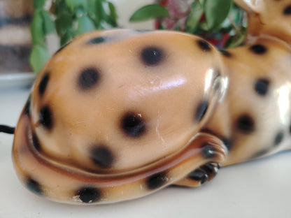 Upcycled Leopard Cub Lamp