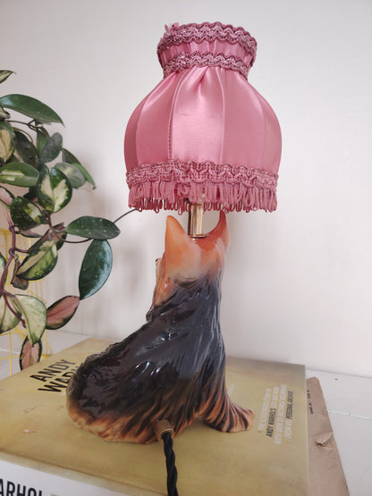 Vintage Upcycled Yorkshire Terrier Lamp