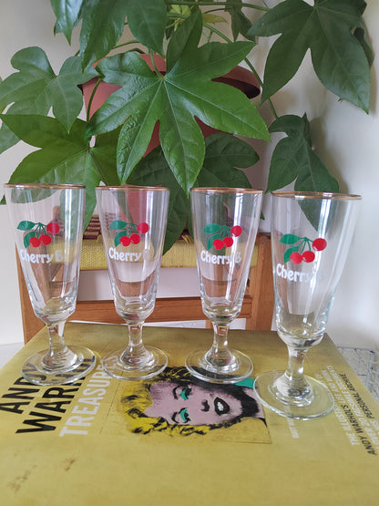 Vintage Cherry B Flute Glasses, listing for 6