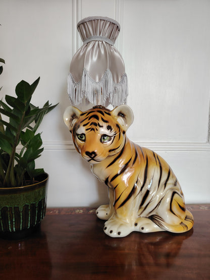 Large Reworked Mid Century Tiger Cub lamp