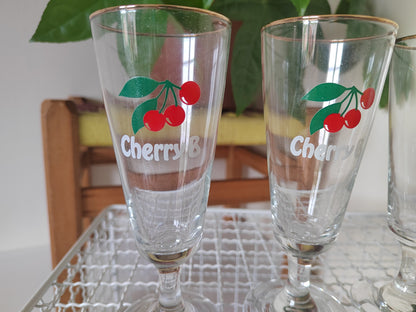 Vintage Cherry B Flute Glasses, listing for 6