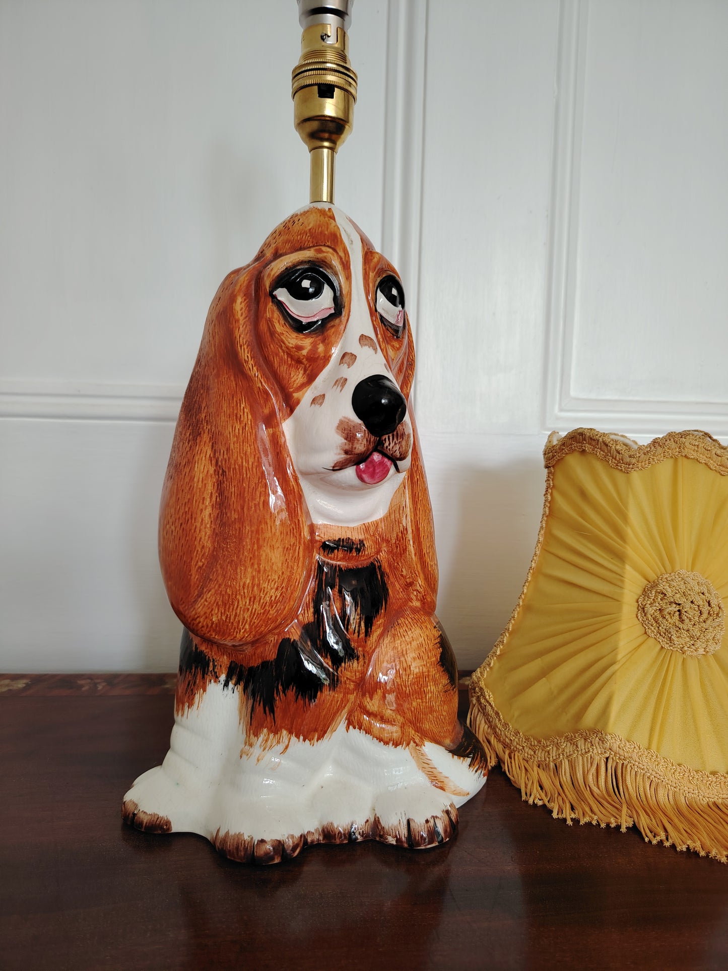 Vintage Large Reworked Bassett Hound Lamp