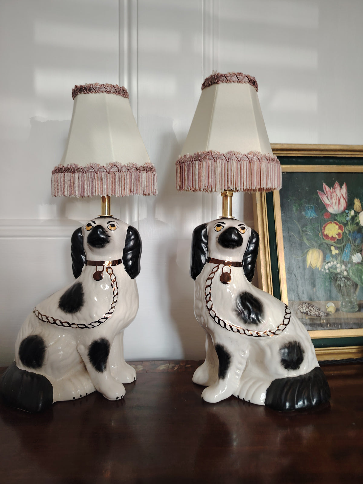 Pair of Vintage Reworked Pot Dog Lamps