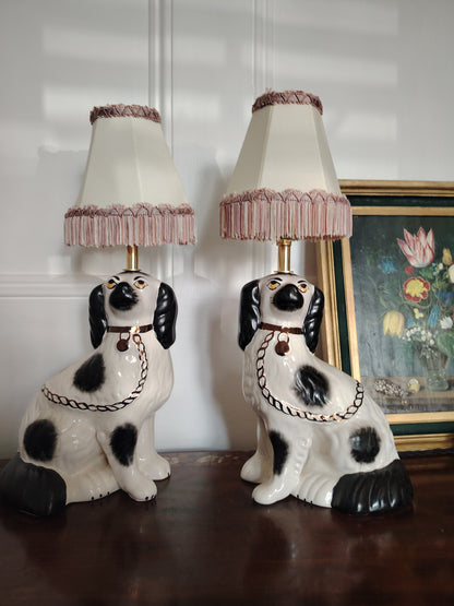 Pair of Vintage Reworked Pot Dog Lamps