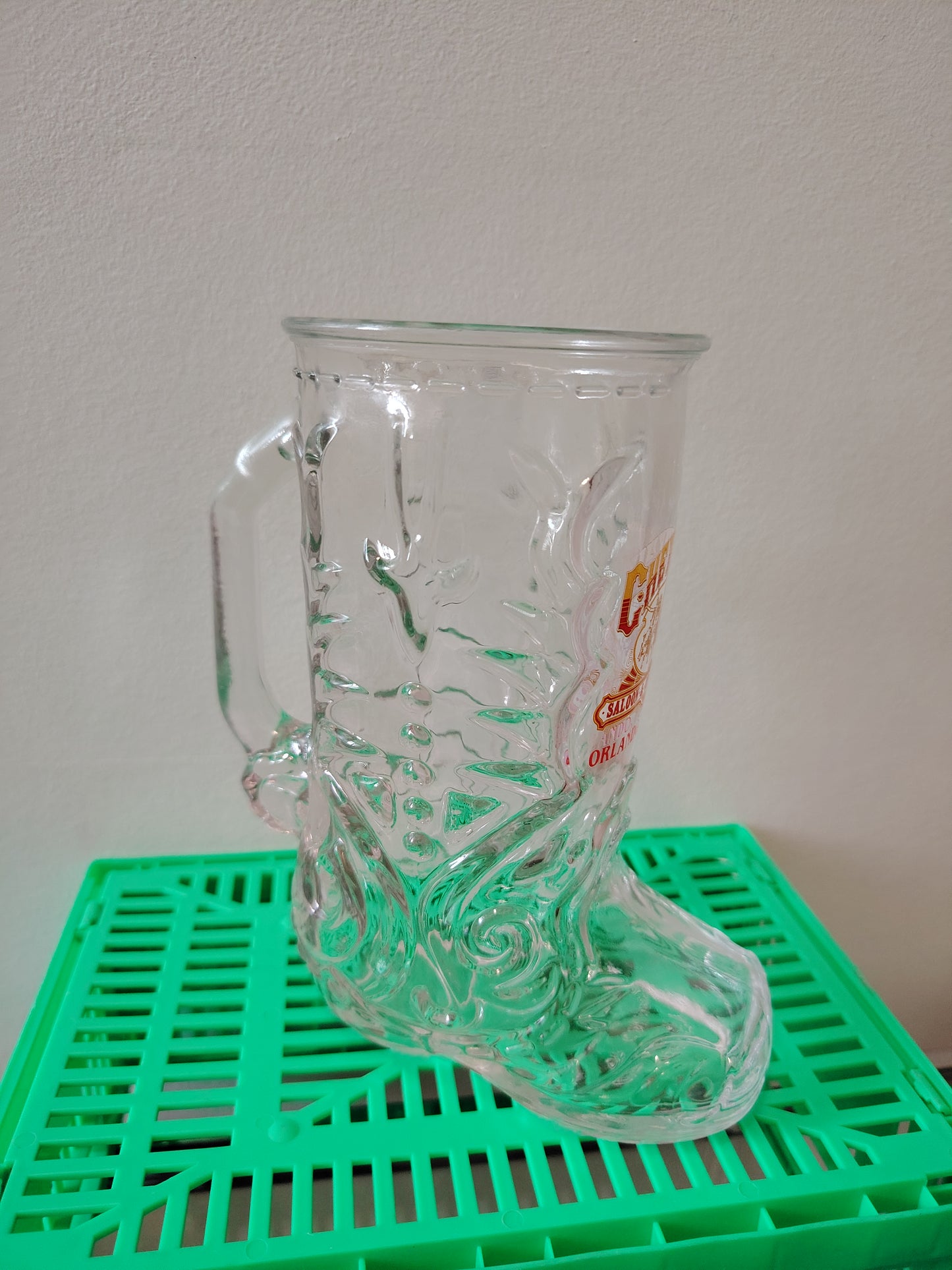 Vintage 80's Cheyenne Saloon Cowboy Boot Glass