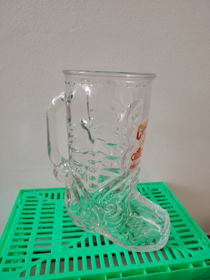 Vintage 80's Cheyenne Saloon Cowboy Boot Glass
