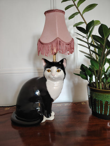 Large Vintage Reworked Tuxedo Cat Lamp (Copy)