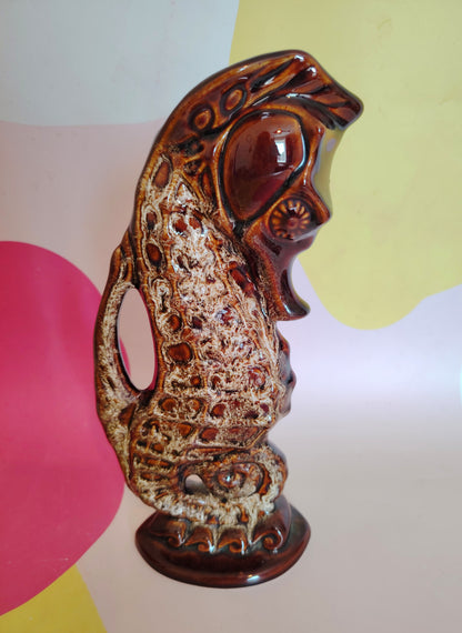Vintage 70's Fosters Pottery Seahorse Glug Jug