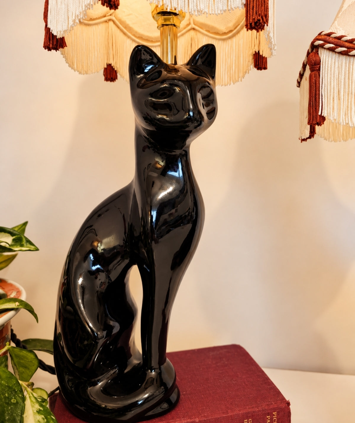 Pair of Vintage Reworked Black Cat Lamps 🐈‍⬛🐈‍⬛