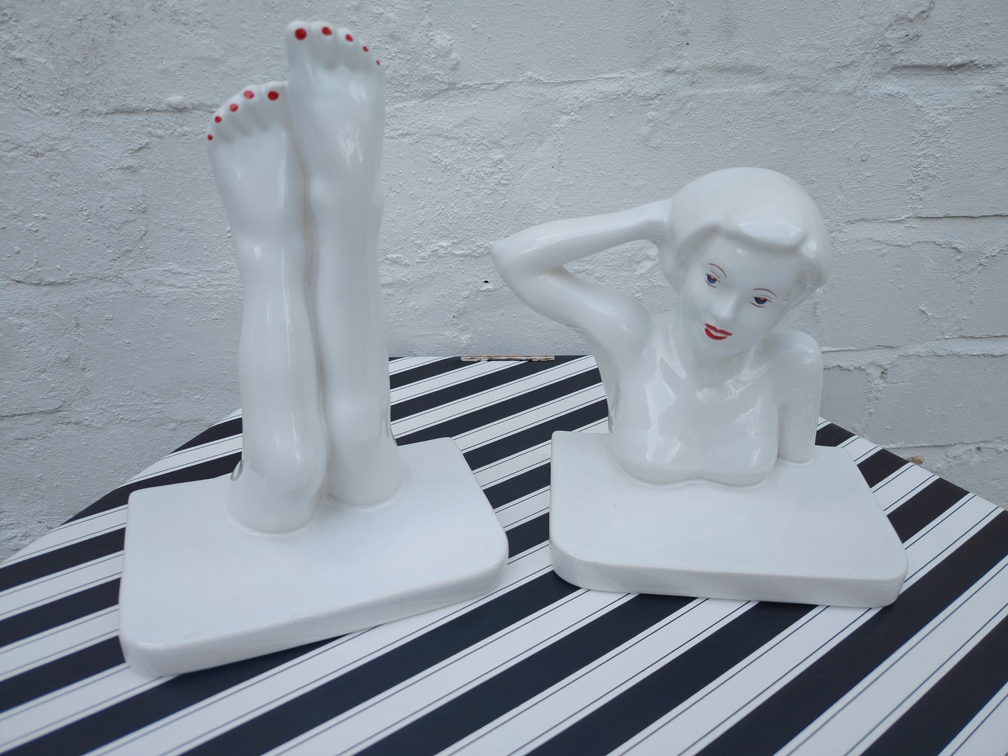 Vintage 80's Carlton Ware Lady Bookends