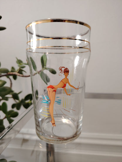 Vintage Pin up Pint Glass
