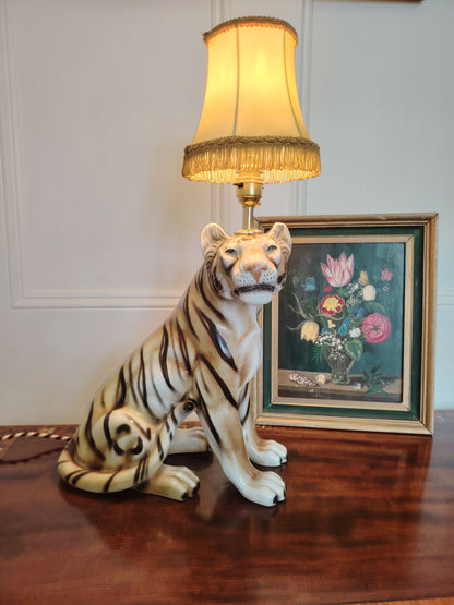 Large Reworked Mid Century Tiger lamp ✨