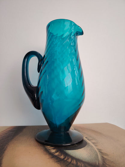 Stunning Turquoise Glass Jug